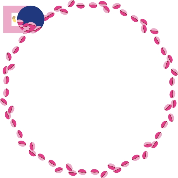 圆圆的粉色框框插画