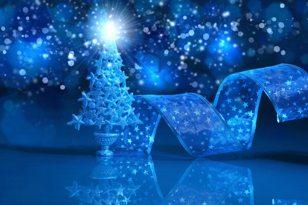 蓝色圣诞背景图片