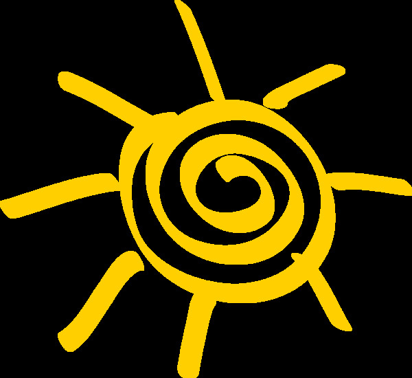 黄色卡通太阳png元素