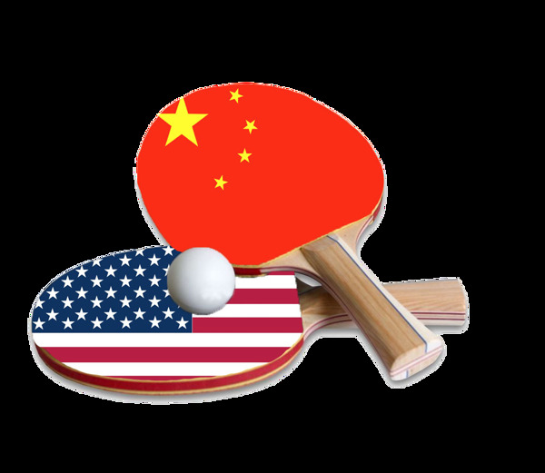 中美乒乓球外交免抠png透明素材