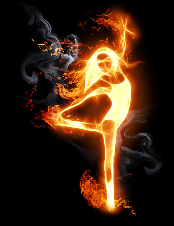 燃烧的女性舞蹈演员图片