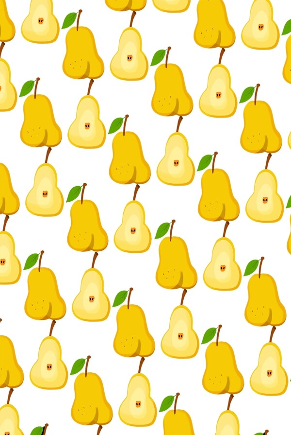 黄色的梨子底纹插画