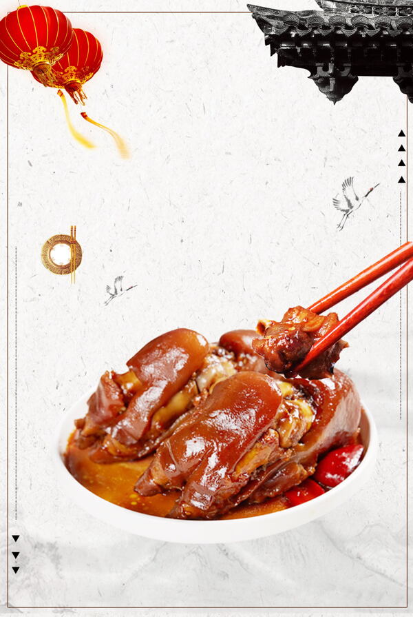 中华美食红烧肉背景