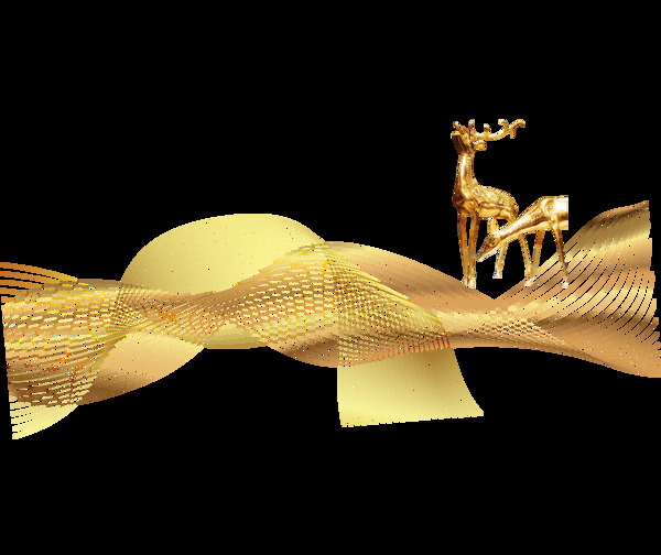 金色线条麋鹿装饰素材