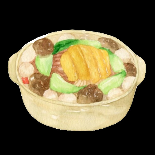 香菇丸子火锅素材图片