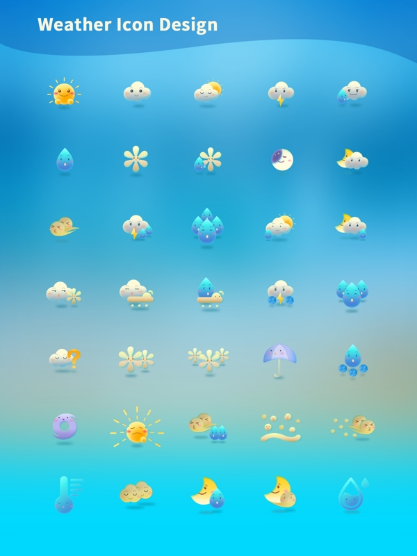 渐变天气UI手机主题icon图标
