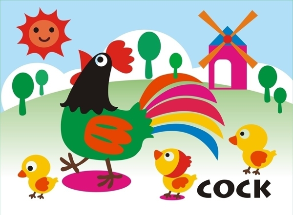 幼儿园卡通公鸡系列图片