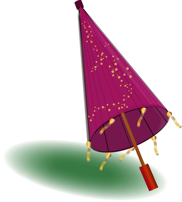 中国风古风红烫金油纸伞