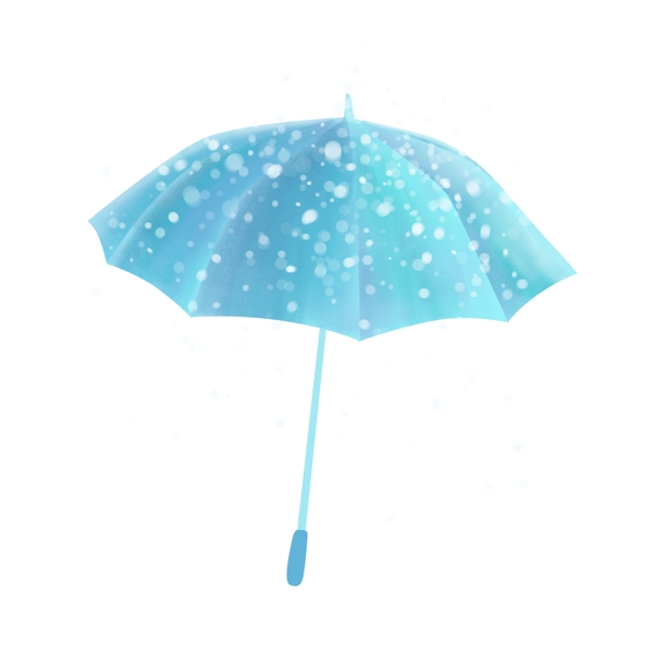 手绘蓝色雨伞元素设计