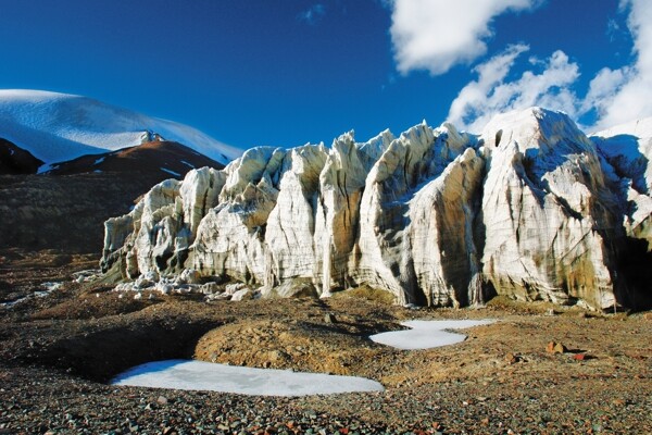 玉珠峰冰川图片