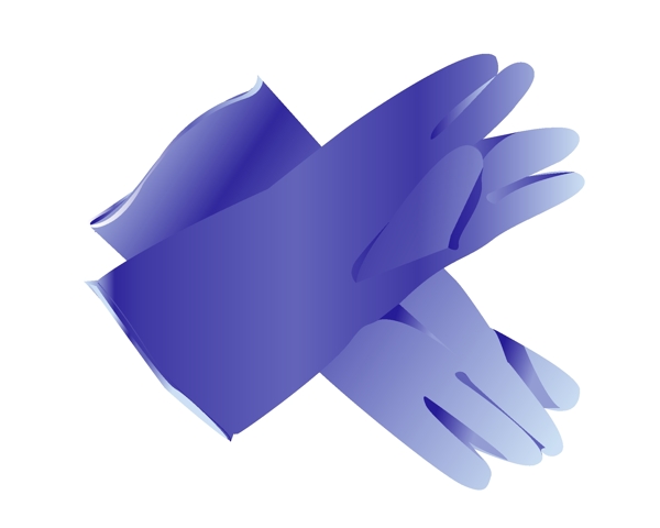 一双蓝色清洁手套
