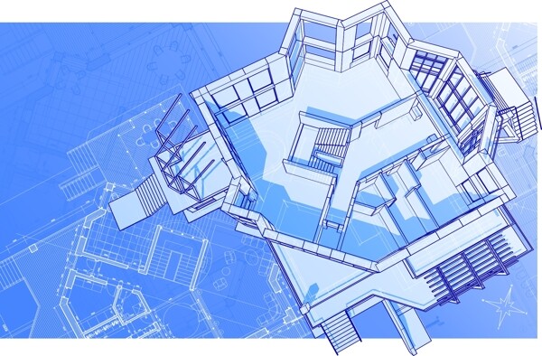 房子模型设计矢量图下载