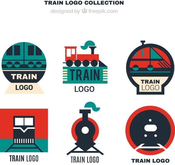各种火车标志logo平面设计素材