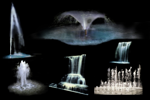 景观效果图后期素材喷泉PSD分层源文件