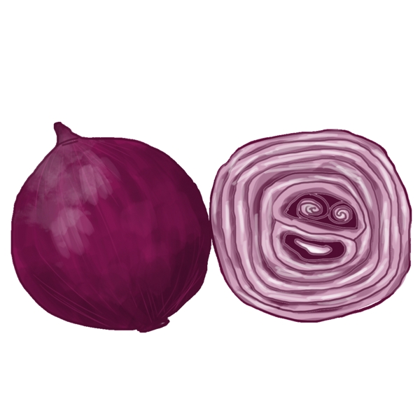 紫色洋葱手绘蔬菜下载