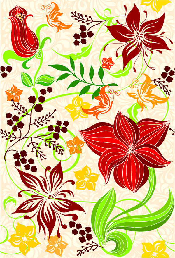 花卉叶子图案设计