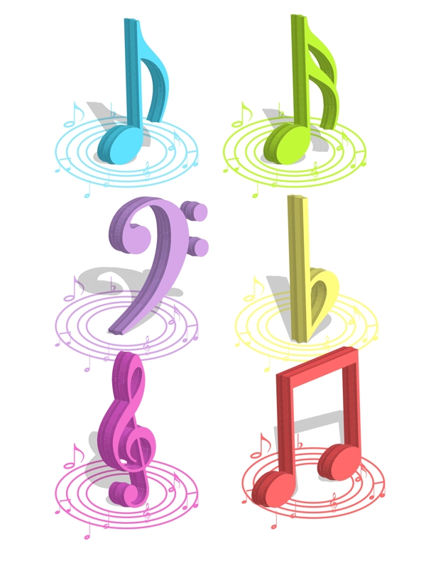 音符元素音乐节音符元素立体音符