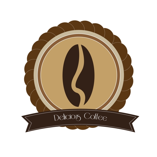 咖啡豆精致咖啡图标设计矢量素材图片