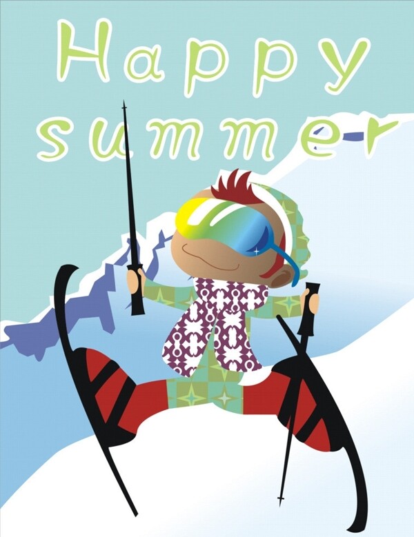 滑雪场夏日宣传海报图片
