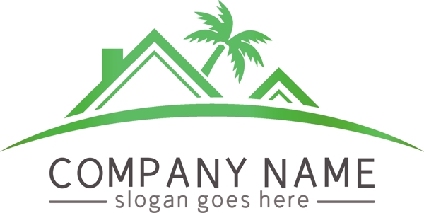 绿色优美旅游树屋房地产logo
