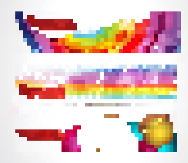 动感线条彩虹横幅图片