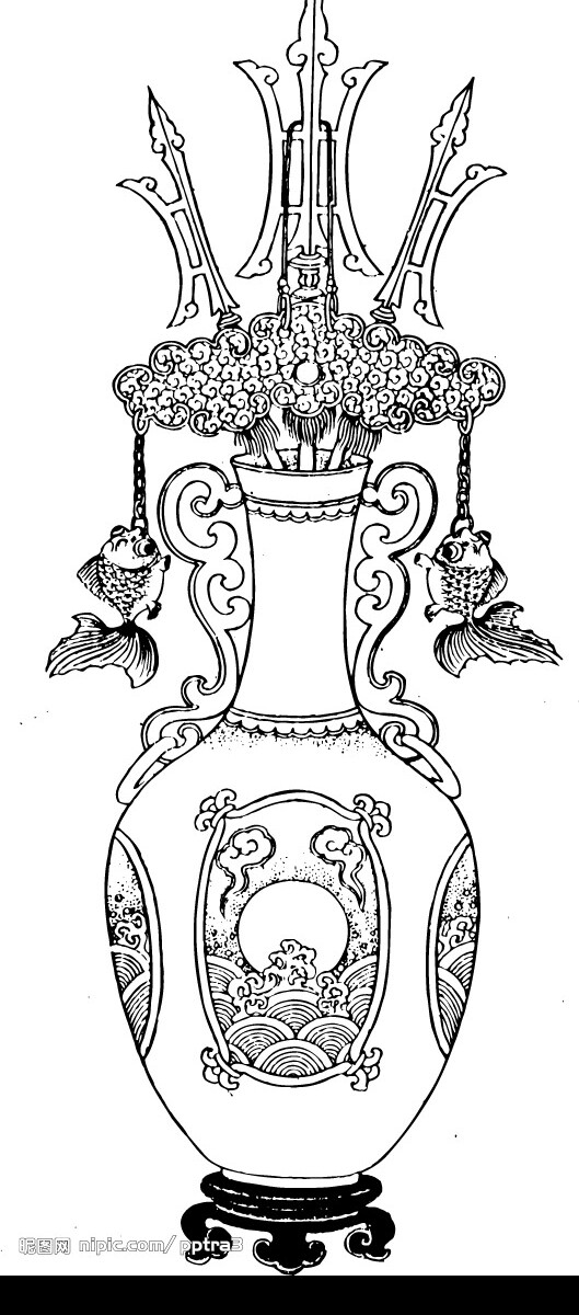 古典花瓶矢量图片