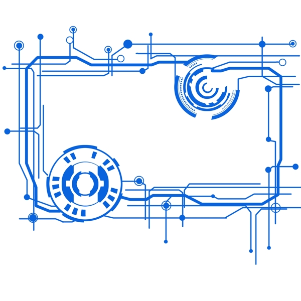 蓝色矩形边框科幻科技对话框底纹背景素材
