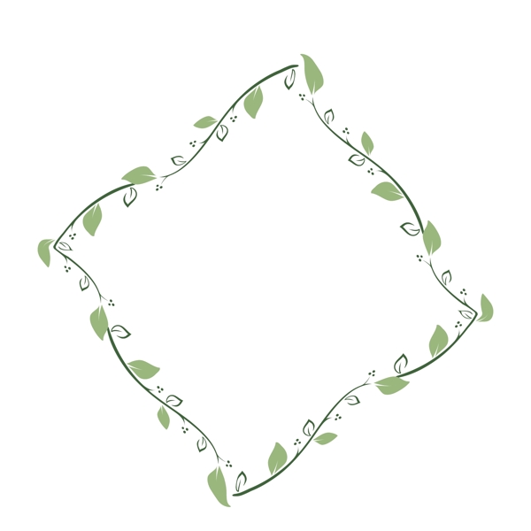 矢量卡通绿色树叶装饰边框