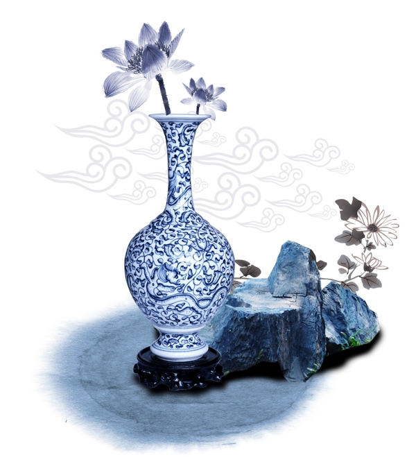 古代青花瓷花瓶