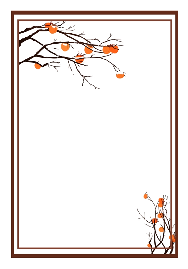 手绘冬季树枝边框纹理