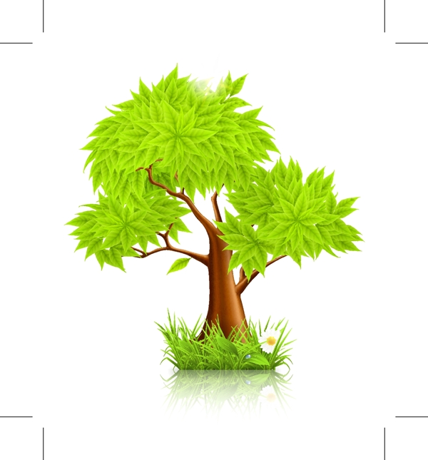 绿色树木素材矢量图