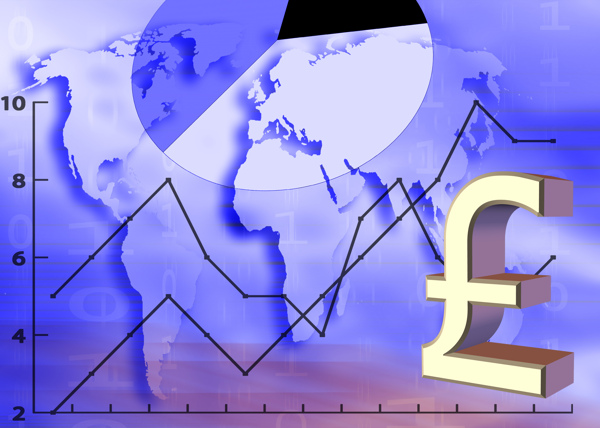英镑与信息图表图片