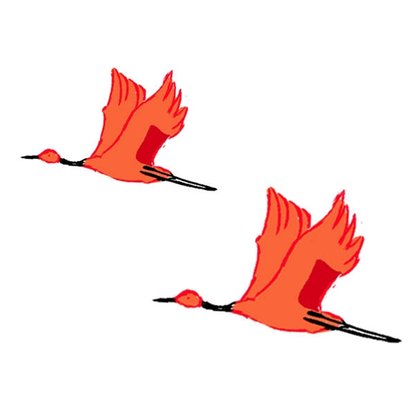 红色飞鸟动物卡通透明素材