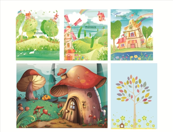 幼儿园卡通海报背景图片五版设计