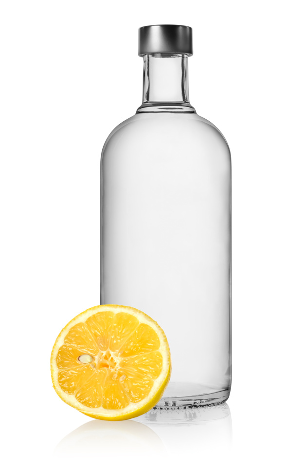 柠檬与玻璃瓶子