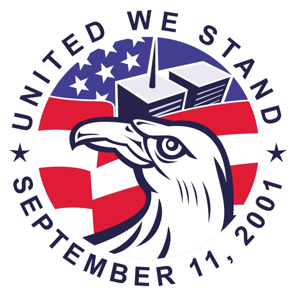 鹰头911世界贸易中心的美国国旗