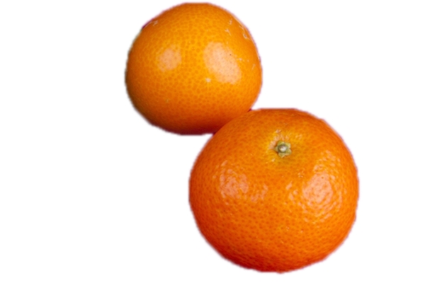 两个颜色漂亮的大橘子