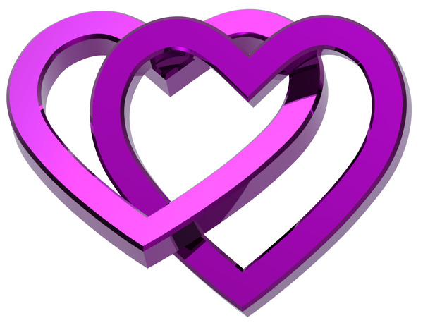 两个连在一起的紫心白色隔离