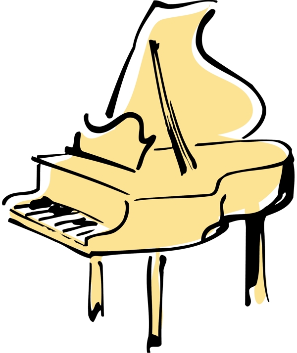 钢琴插画图片