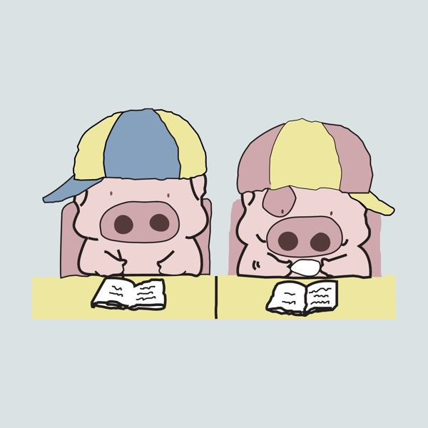 印花矢量图可爱卡通卡通动物麦兜猪免费素材