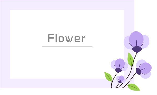 矢量手绘紫色花卉边框可商用元素