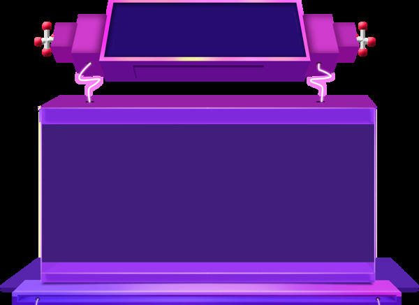 卡通紫色盒子png元素