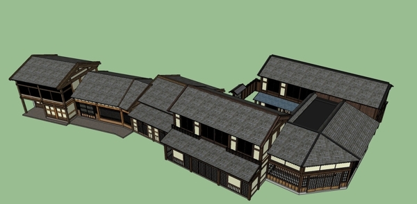 日式民宅SKP模型图片