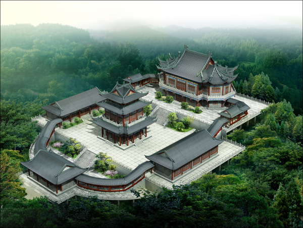 寺庙建筑园林景观图片