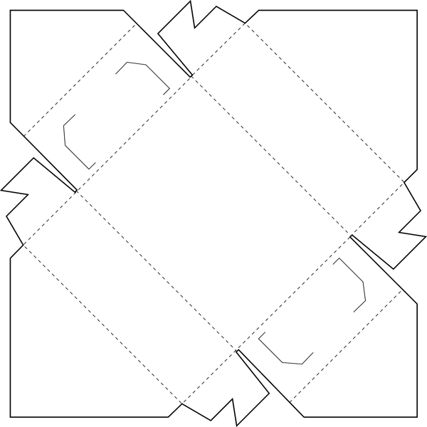 长条状正立方包装盒结构图