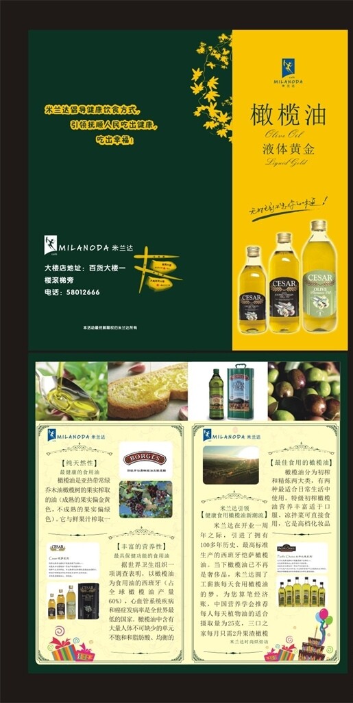 橄榄油宣传单页