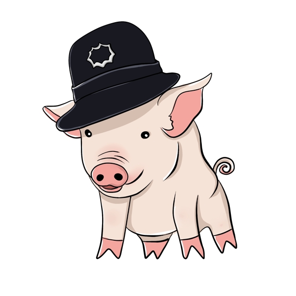 戴帽子的可爱小猪猪头像