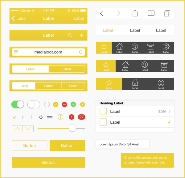 黄色系列iOS7UI图标界面