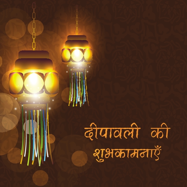 美的照明迪亚背景的印度社区的节日排灯节或排灯节在印度