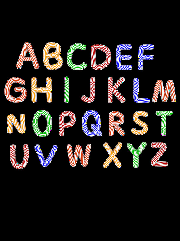 C4D彩色糖果大写字母套图